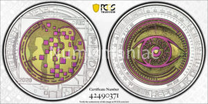 Austria 🇦🇹 Silver / Niobium Coin 2020 € 25 Big Data PCGS 🔝 MS70 🔝. - Image 4