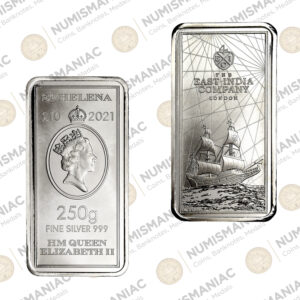 St Helena 🇸🇭 10 Pounds 2021 Bar 250gr Silver.