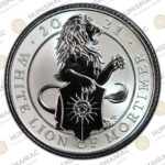 Great Britain 🇬🇧 2021 Queens Beasts White Lion of Mortimer 50p Silver Proof Coin 1/4oz  PCGS PR69. - Image 2