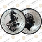 Great Britain 🇬🇧 2021 Queens Beasts White Horse Hanover 50p Silver Proof Coin 1/4oz PCGS 🔝 PR70 🔝.