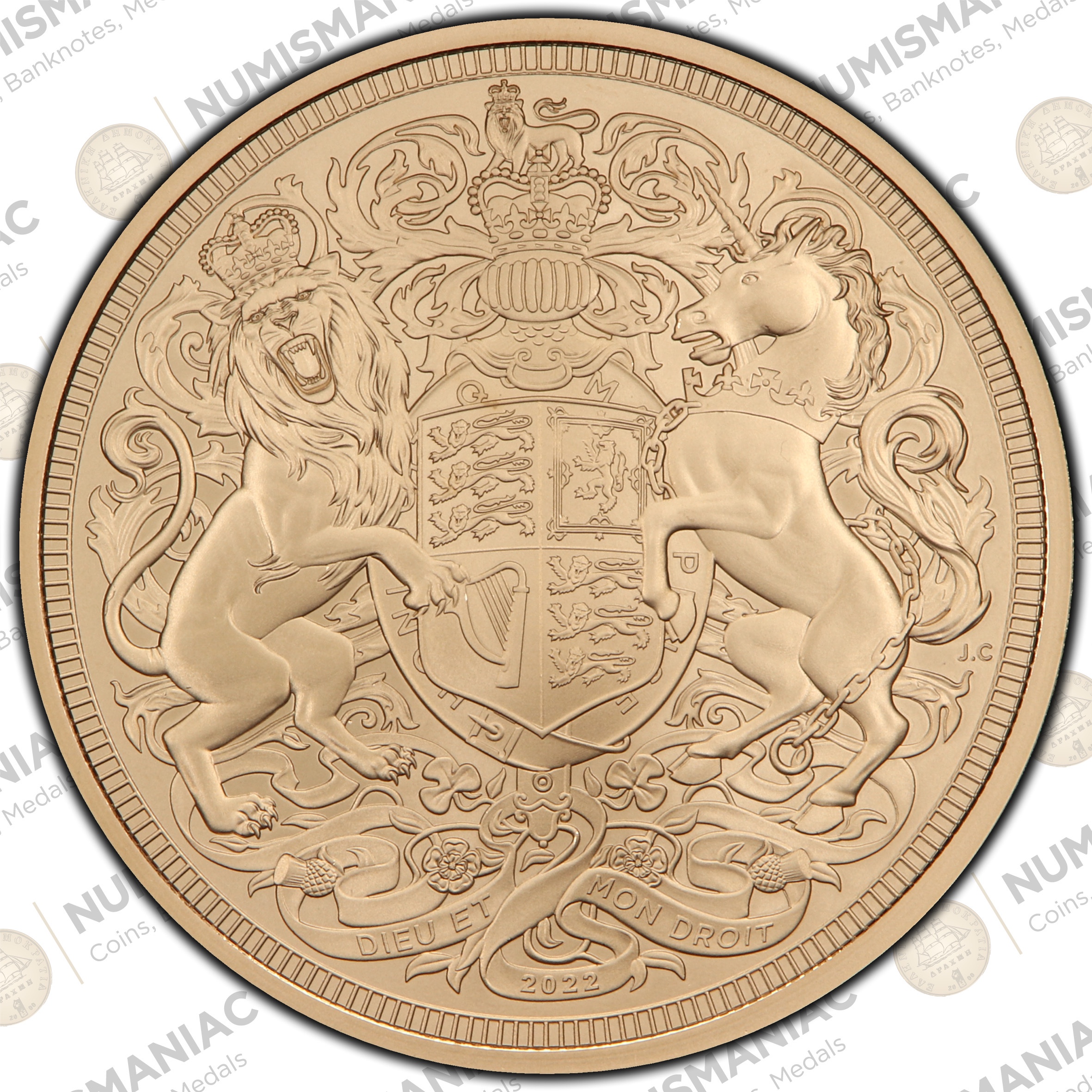 Great Britain 🇬🇧 2022 Elizabeth II Memorial Five Sovereign Piece BU Matt Finish Gold Bullion Coin PCGS MS70 A
