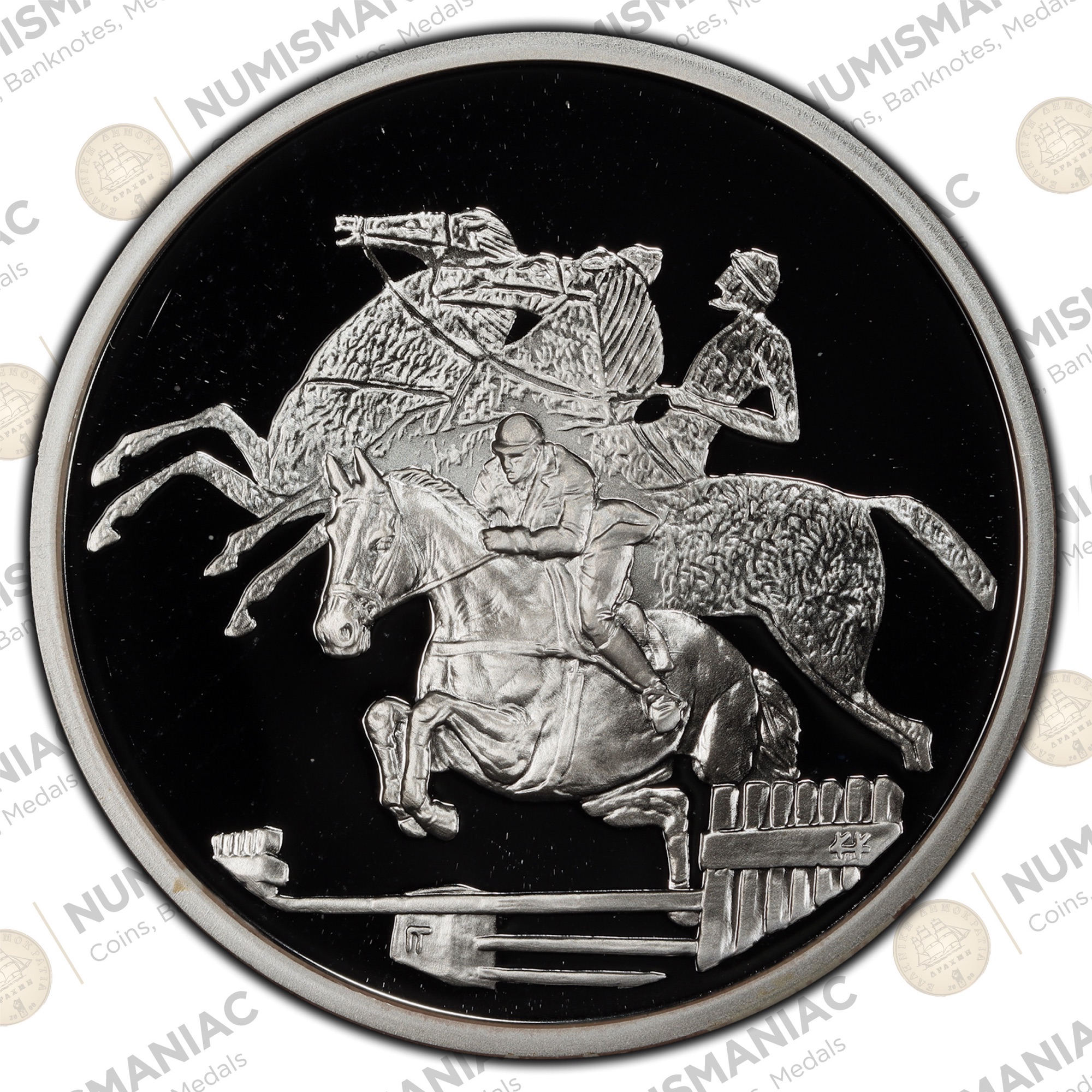 Greece 🇬🇷 10 Euro 2003 "Equestrian" 1oz Silver Bullion Proof Coin with capsule. A