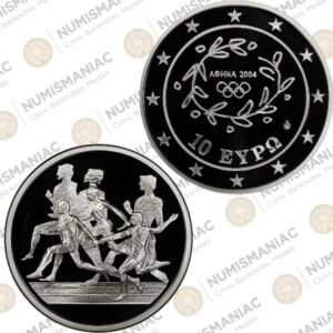 Greece 🇬🇷 10 Euro 2003 "Relay Race" 1oz Silver Bullion Proof Coin with capsule.