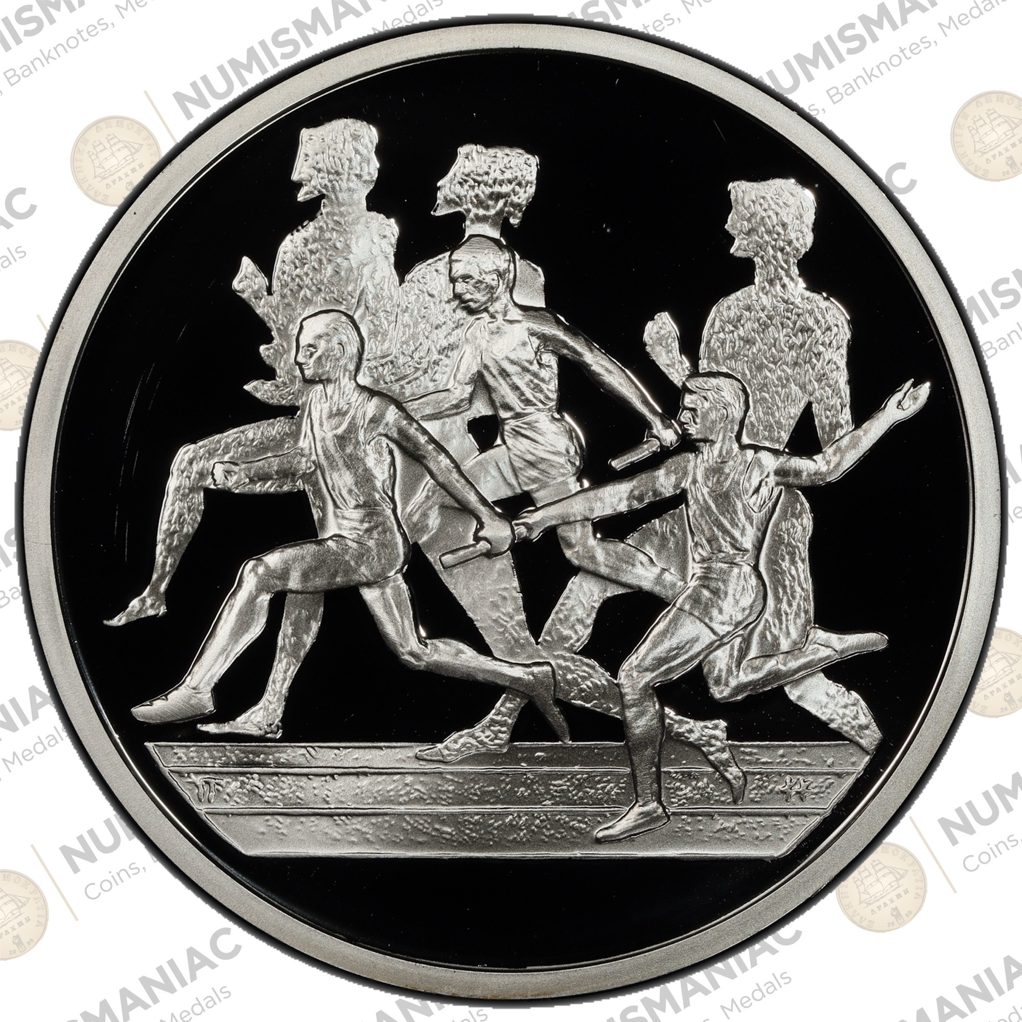 Greece 🇬🇷 10 Euro 2003 "Relay Race" 1oz Silver Bullion Proof Coin with capsule. A