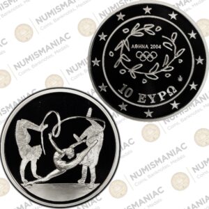 Greece 🇬🇷 10 Euro 2003 "Rhythmic Gymnastics" 1oz Silver Bullion Proof Coin with capsule.