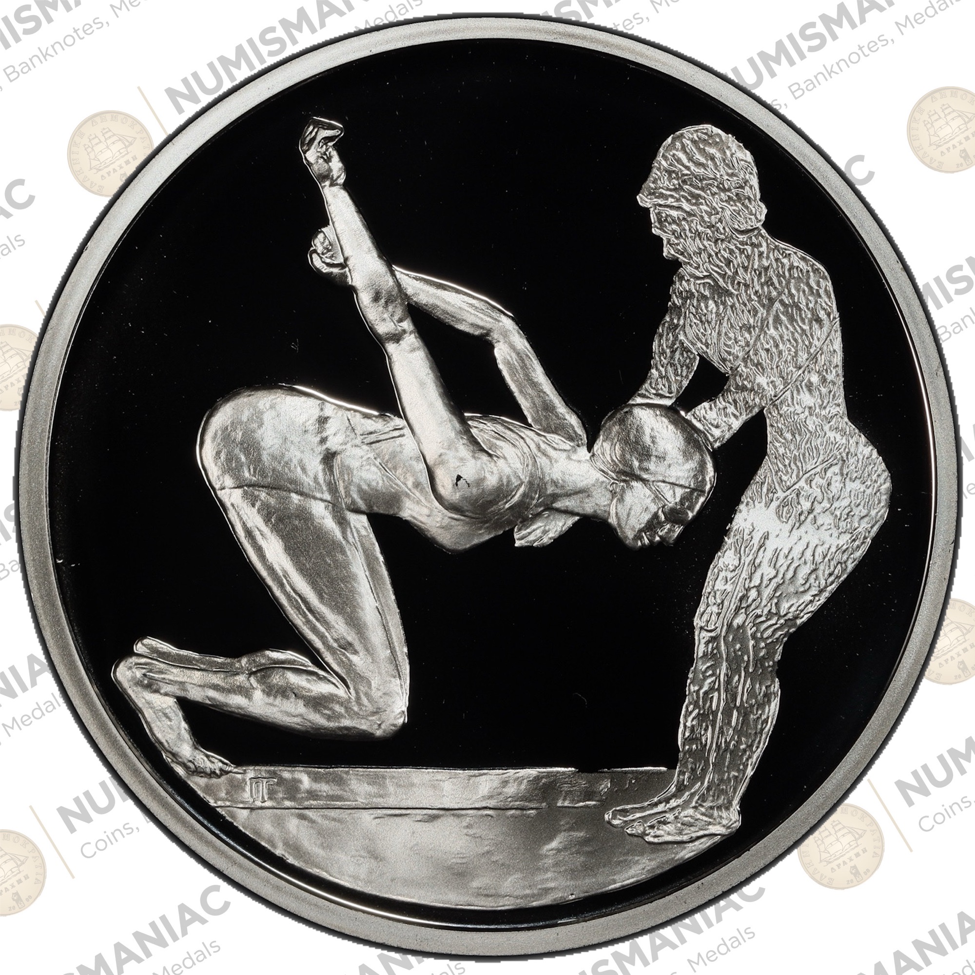 Greece 🇬🇷 10 Euro 2003 "Swimming" 1oz Silver Bullion Proof Coin with capsule. A