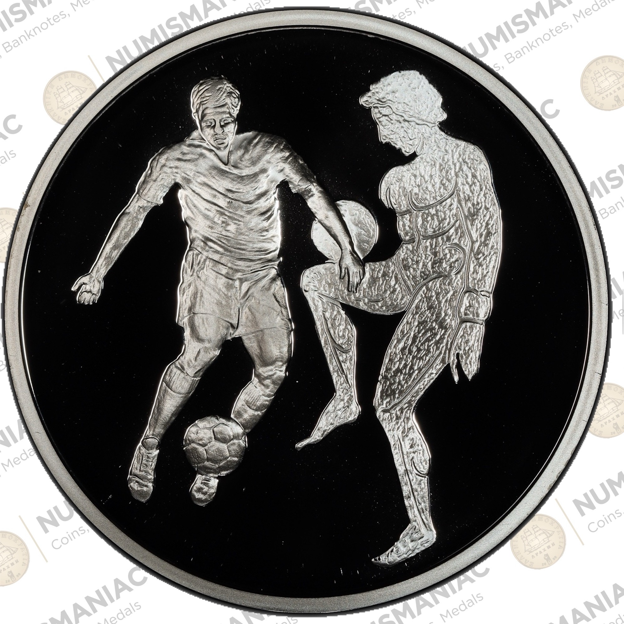 Greece 🇬🇷 10 Euro 2003 "Football" 1oz Silver Bullion Proof Coin with capsule. A
