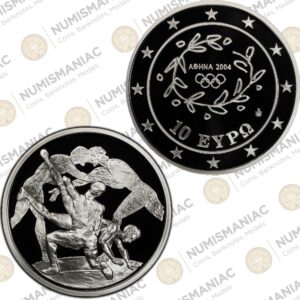 Greece 🇬🇷 10 Euro 2003 "Wrestling" 1oz Silver Bullion Proof Coin with capsule.