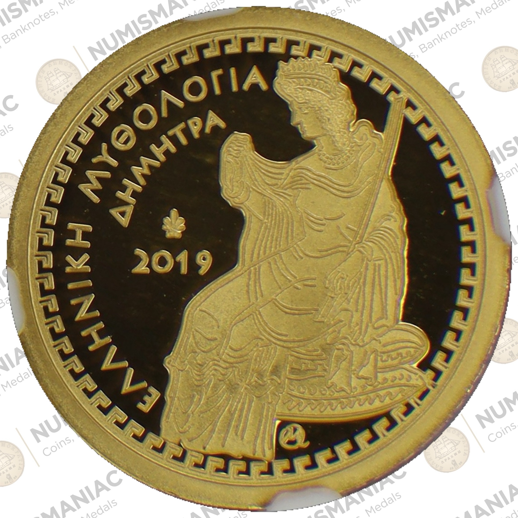 Greece 🇬🇷 2019 Gold Coin € 100 "Greek Mythology - The Olympian Gods - Demeter" NGC PR68UC. A