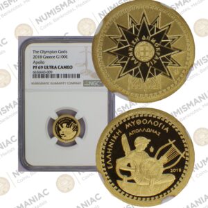 Greece 🇬🇷 2018 Gold Coin € 100 "Greek Mythology - The Olympian Gods - Apollo" NGC PR69UC.