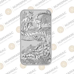 Australia 🇦🇺 Perth Mint RECTANGLE DRAGON 2023 1oz Silver Bullion Bar.A