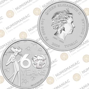 Tuvalu Perth Mint 1 oz Silver Bullion - PINK PANTER 2024 60th Anniversary $1.