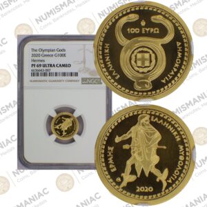 Greece 🇬🇷 2020 Gold Coin € 100 "Greek Mythology - The Olympian Gods - Hermes" NGC PR69UC.
