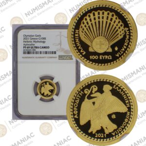 Greece 🇬🇷 2021 Gold Coin € 100 "Greek Mythology - The Olympian Gods - Αphrodite" NGC PR69UC.