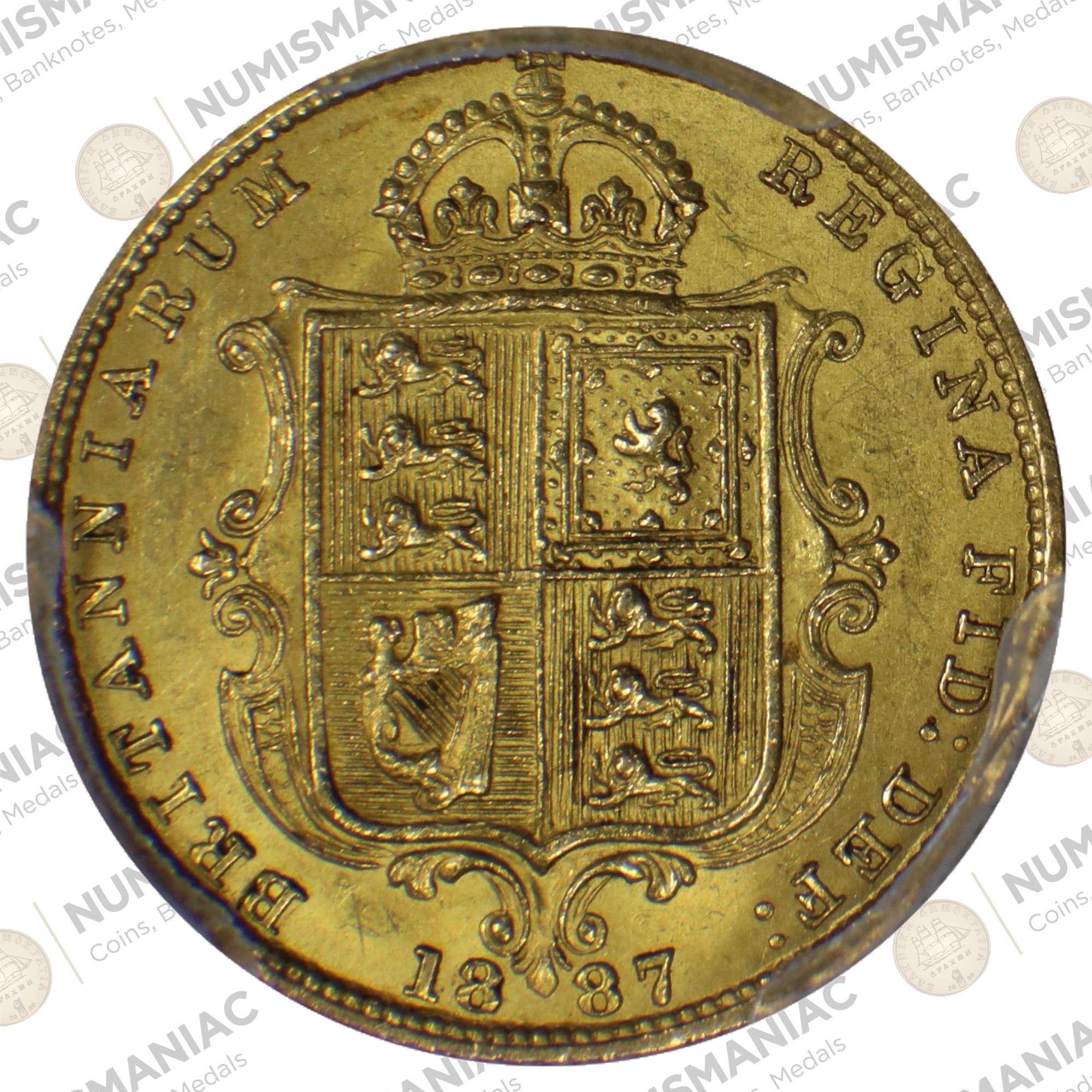 Great Britain 🇬🇧 Gold Coin 1887 Victoria Half Sovereign 1887 --- MS61 PCGS.A