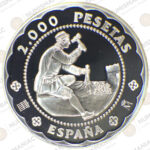 Spain 🇪🇸 2000 Pesetas 2001 Silver Coin  -- 500th anniversary of Segovia Mint. - Image 2