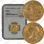 Australia 🇦🇺 1921P King George V Gold Sovereign NGC MS64.