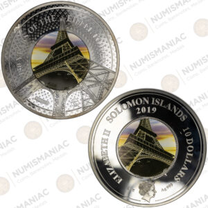 Solomon Islands 2019 130th Anniversary of Eiffel Tower 5 Oz Silver Coin.
