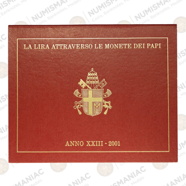 Vatican 2001 Vatican Coin Set – Last Lira Issue – Pope John Paul II – Official BU Set.
