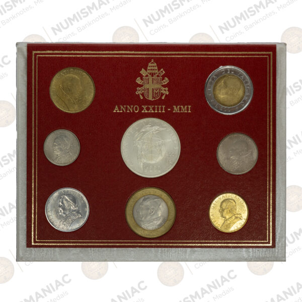 Vatican 2001 Vatican Coin Set – Last Lira Issue – Pope John Paul II – Official BU Set. - Image 2