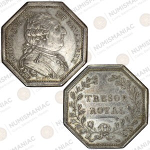 France 🇫🇷 Louis XVI AR Octagonal Jeton (ND 1774–1793) – Tresor Royal Token.