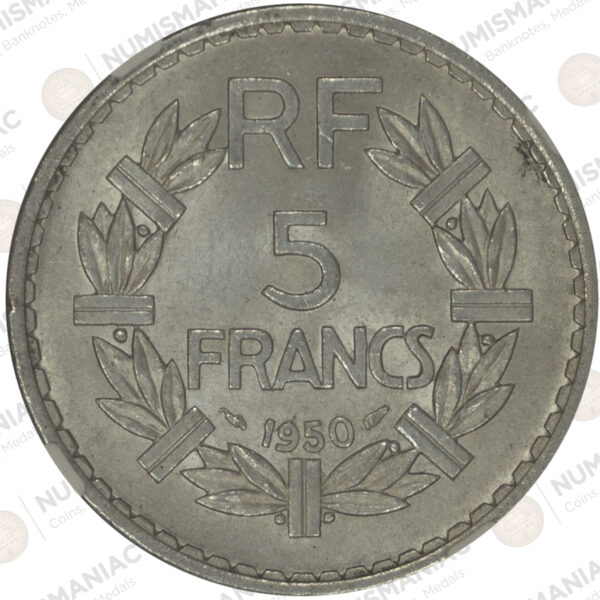 France 🇫🇷 Republic 1950 5 Francs - NGC MS63 - Image 2