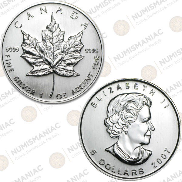 Canada 🇨🇦 Maple Leaf 2007 1oz Silver Bullion Coin.