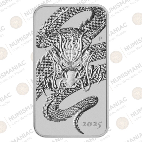Australia 🇦🇺 1$ Dragon 2025-- 1oz Silver .9999 Bar. - Image 2
