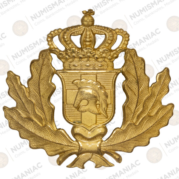 Greece 🇬🇷 Greek Army Cavalry Officer’s Cap Badge – Kingdom of Greece (Royal Crown Emblem). - Image 2