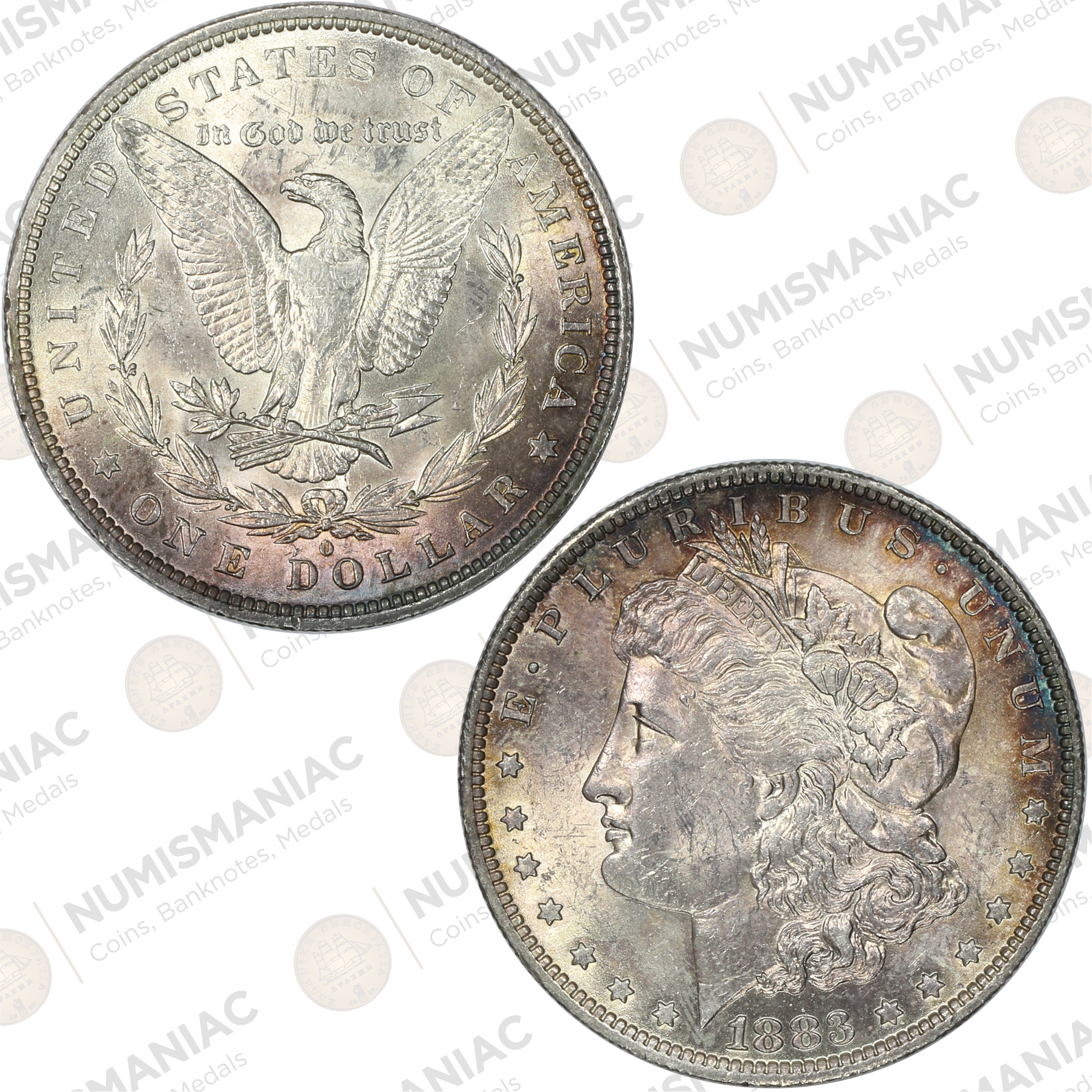 United States of America 🇺🇸 1883 UNC Silver "Morgan Dollar" -O- New Orleans Mint.