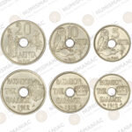 Greece 🇬🇷 1912 Set of 5, 10  & 20 Lepta CuNi Coin -- King George A'.