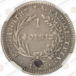 Greece 🇬🇷 1828 Phoenix Silver Coin - Ioannis Kapodistrias – NGC XF Details, Holed. - Image 2