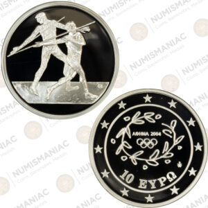 Greece 🇬🇷 2004 Silver Coin € 10 Olympic Games Javelin Throw.