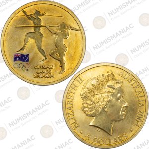 Australia 🇦🇺 5 Dollars - Elizabeth II - Sydney to Athens 2004.