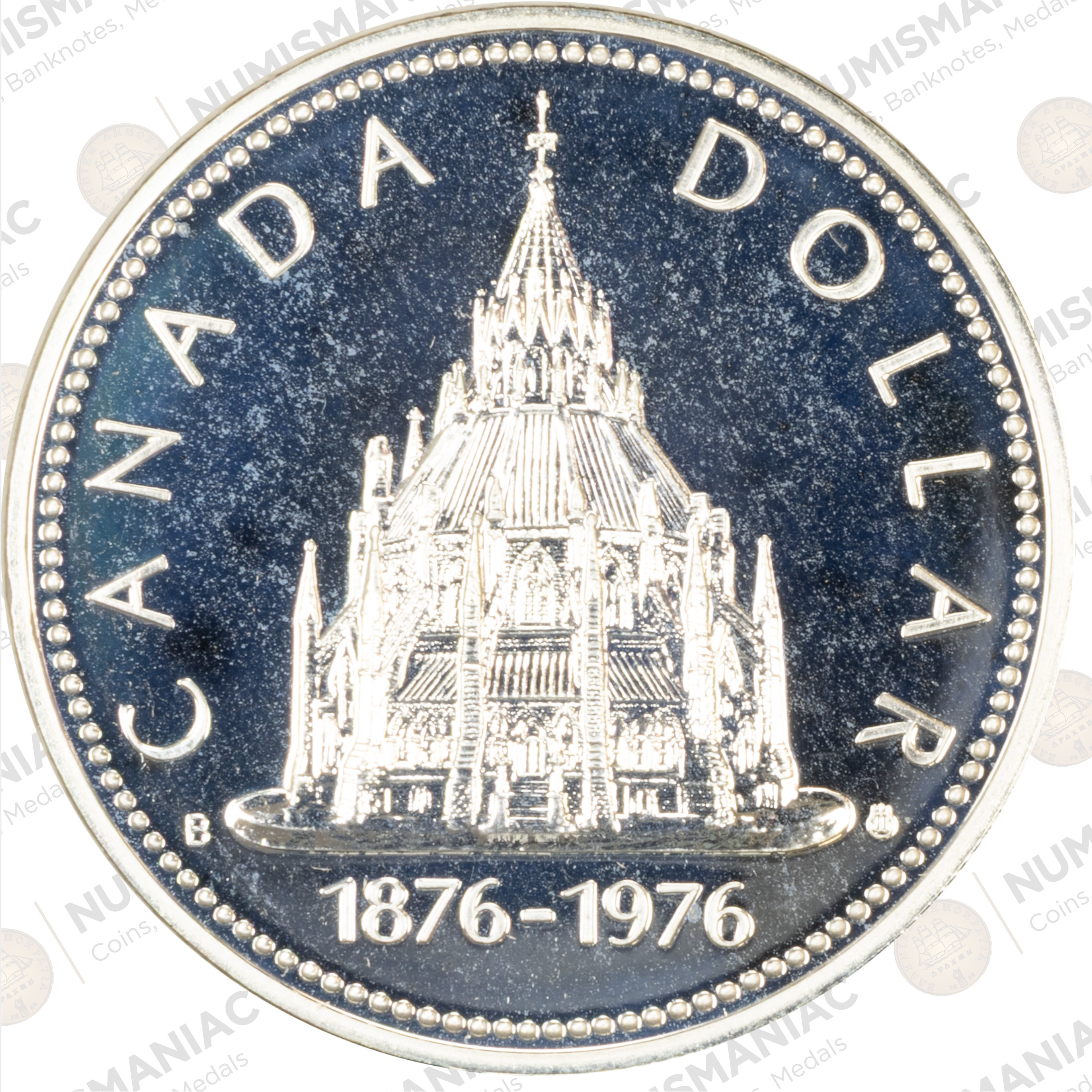 Canada 🇨🇦 Silver Dollar 1976 Proof – Parliament Library Centennial Coin 50% Silver Bullion. - Image 2