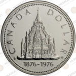 Canada 🇨🇦 Silver Dollar 1976 Proof – Parliament Library Centennial Coin (AG /.500/ 23.3gr) - Image 2