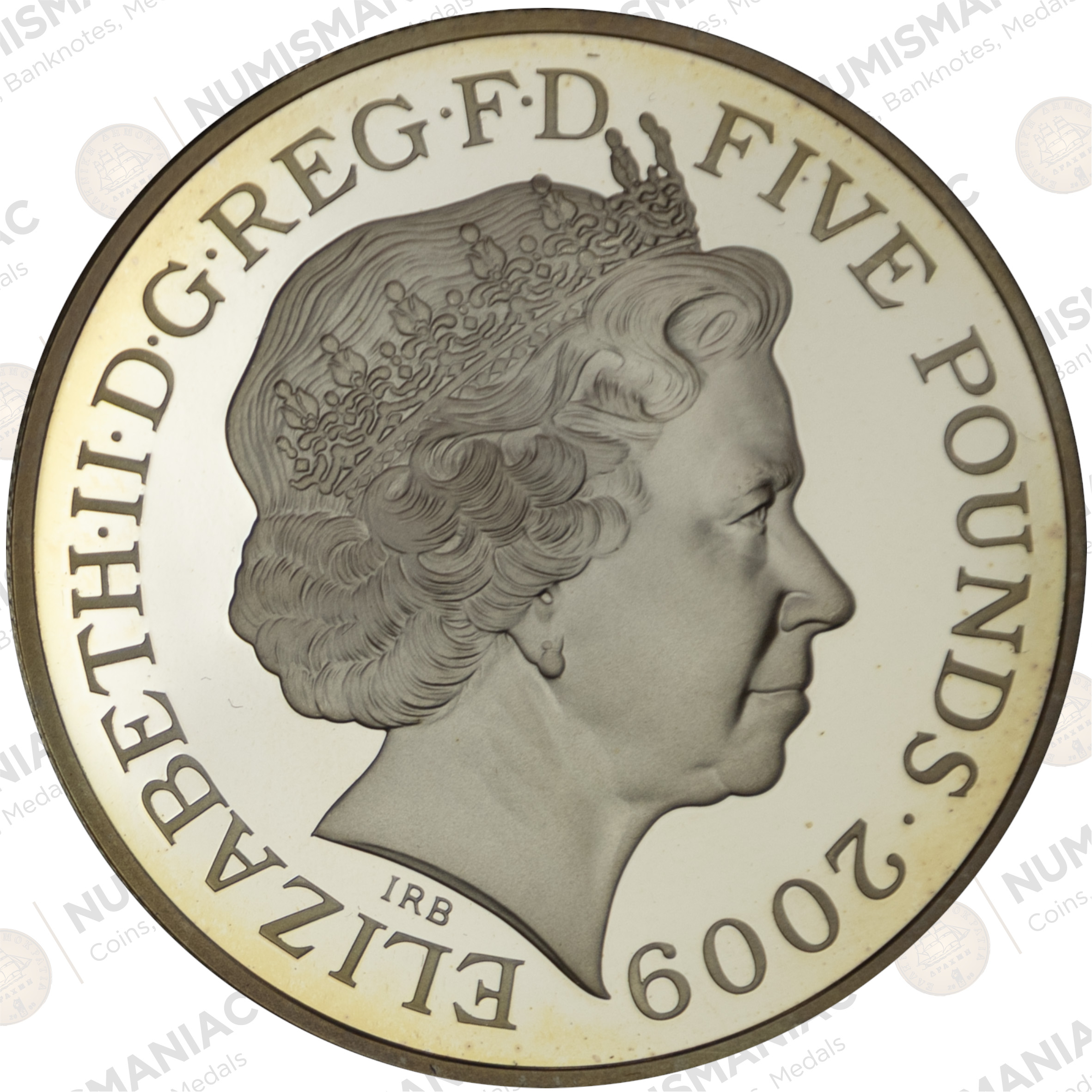 Great Britain 🇬🇧 £5 Silver Coin 2009 – Isaac Newton London 2012 Olympics Commemorative (Ag / 28.28gr / .925). - Image 2