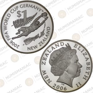 New Zealand 🇳🇿 Silver Dollar 2006 – FIFA World Cup Germany Commemorative Coin (Ag / 28,28gr / .999)