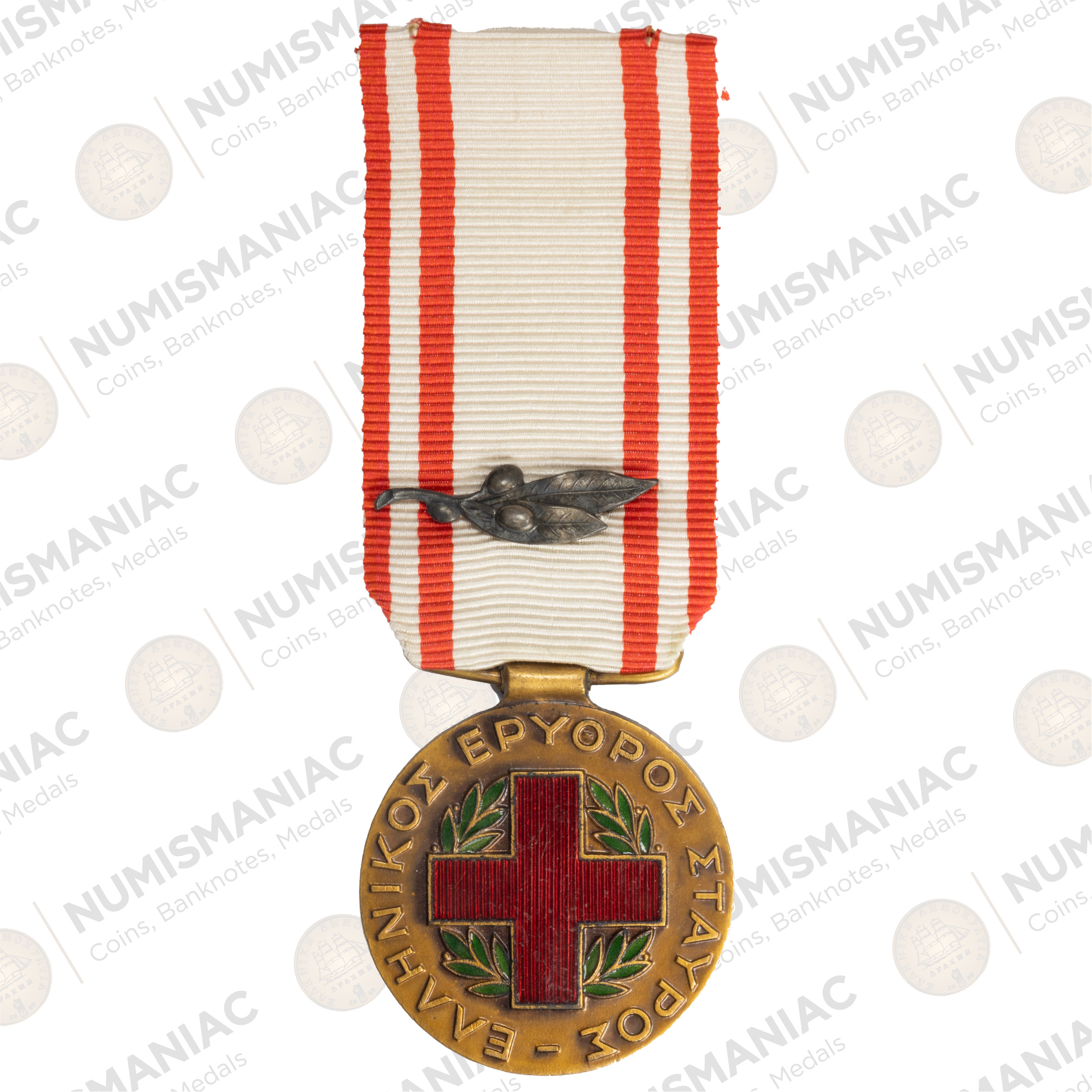 Greece 🇬🇷 Hellenic Red Cross Medal – Hellenic Italian War 1940–41 Commemorative Decoration with Ribbon - Image 2