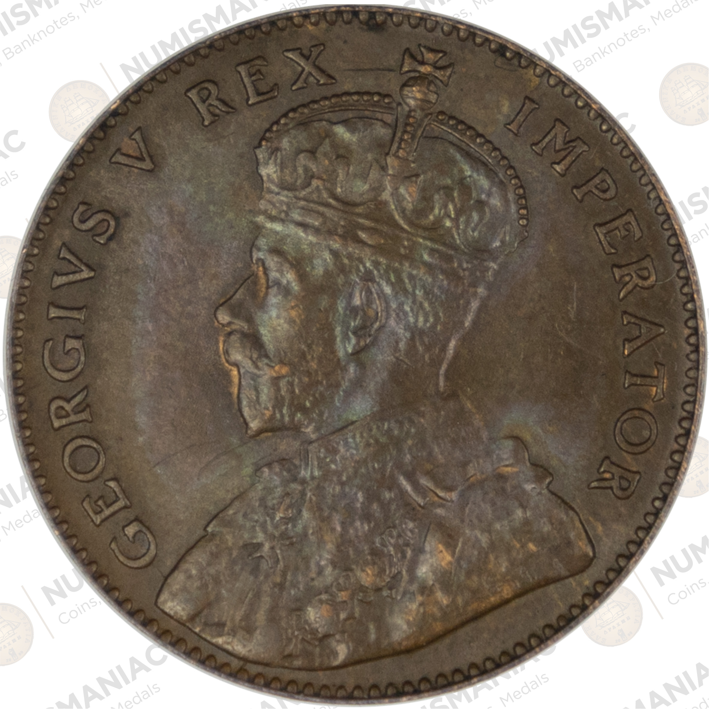Cyprus 🇨🇾 1922 1/4 Piastre Copper Coin – King George V. - Image 3