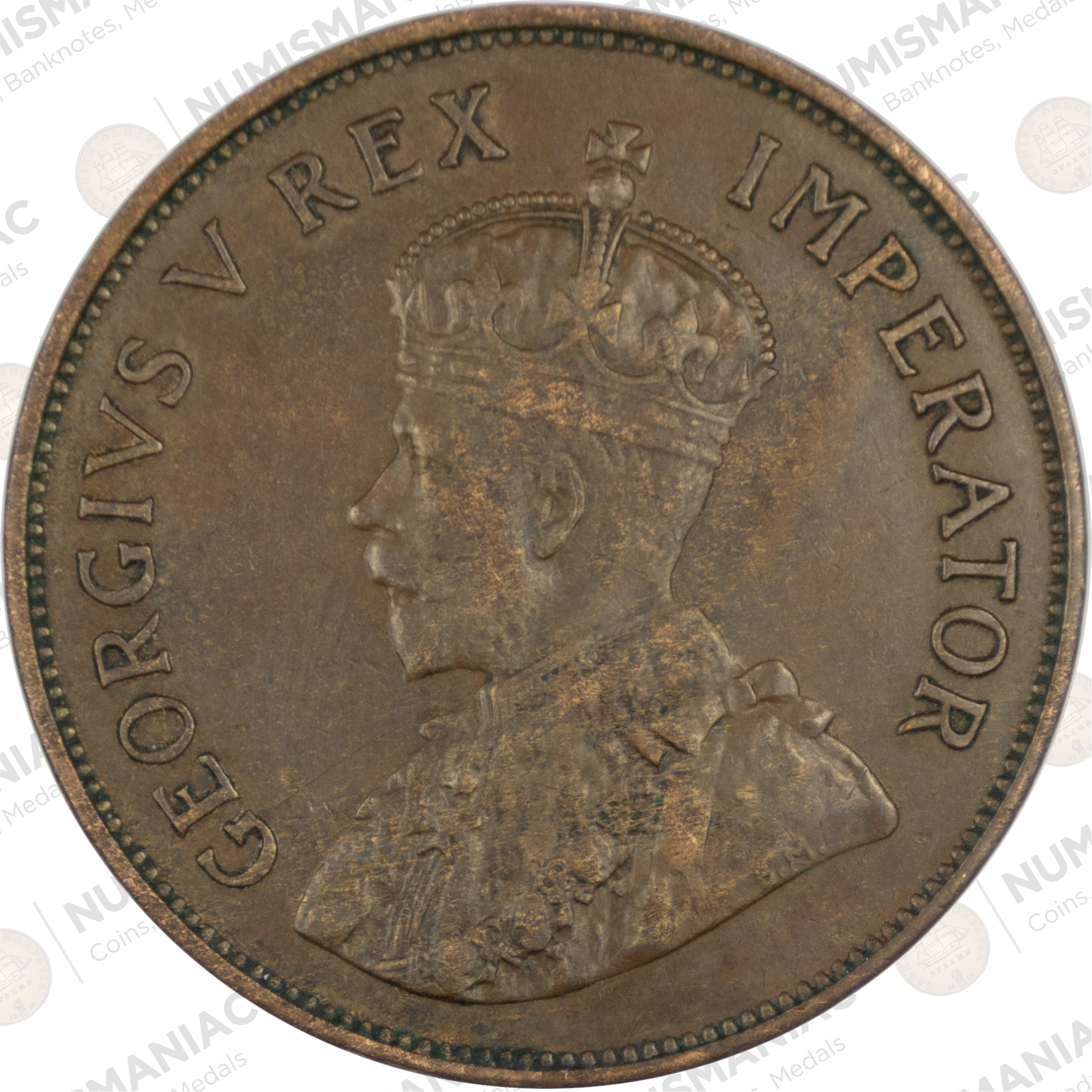 Cyprus 🇨🇾 1930 1 Piastre Copper Coin – King George V. - Image 3