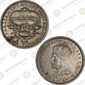 Australia 🇦🇺 1927 Silver Florin – King George V Parliament House Commemorative Coin(Ag /11.31gr / .925).