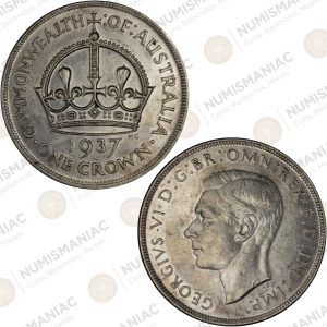 Australia 🇦🇺 1937 Silver Crown – King George VI Coronation Commemorative Coin (Ag /28.20gr / .925).
