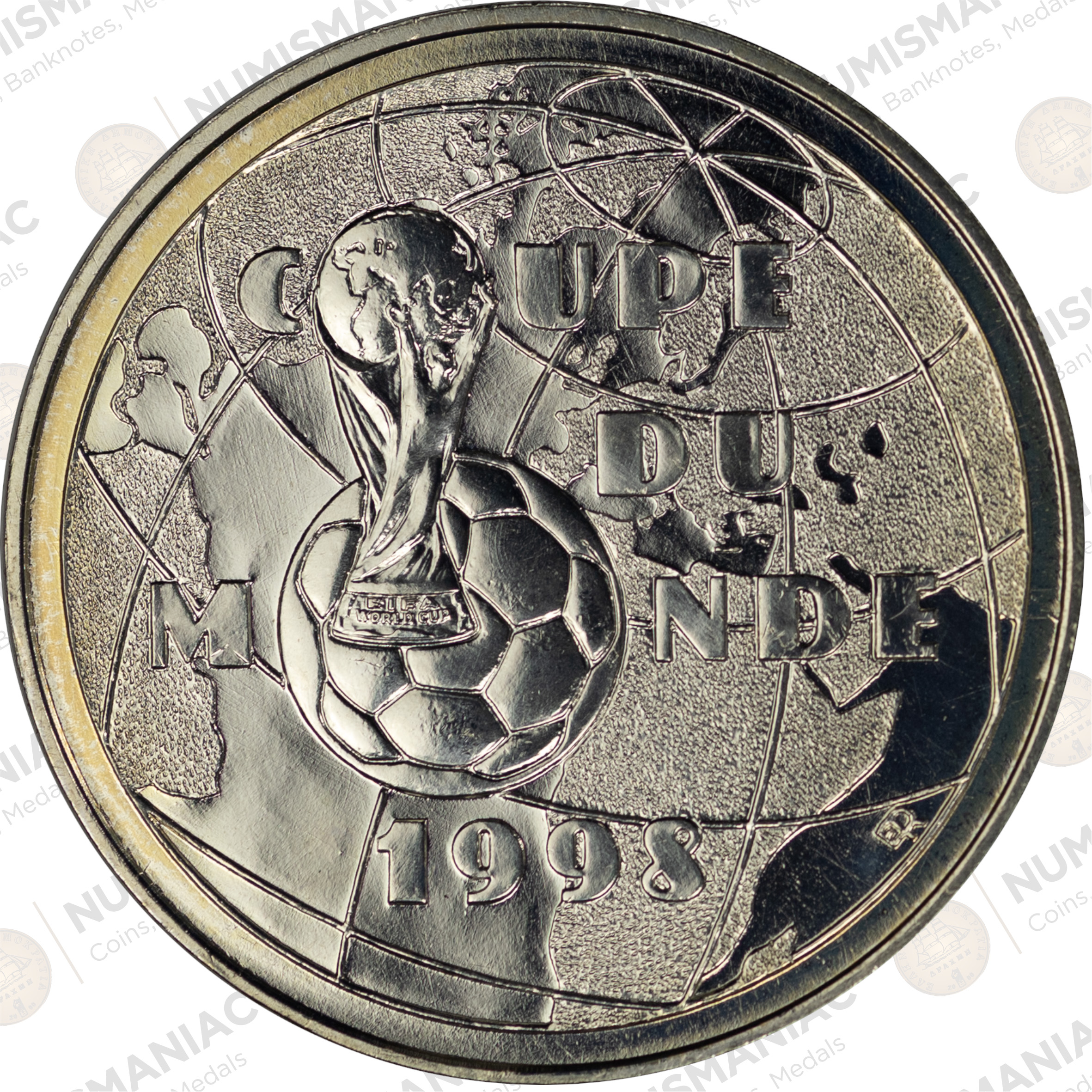 France 🇫🇷 1997 Silver 1 Franc Proof Coin – 1998 FIFA World Cup Commemorative (Ag / 12gr/ .900). - Image 2