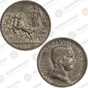 Italy 🇮🇹 1916 1 Lira Roma Mint Silver Coin – Vittorio Emanuele III.