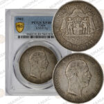 Crete 🇬🇷 1901 5 Drachmai Silver Coin – Prince George – PCGS XF40.