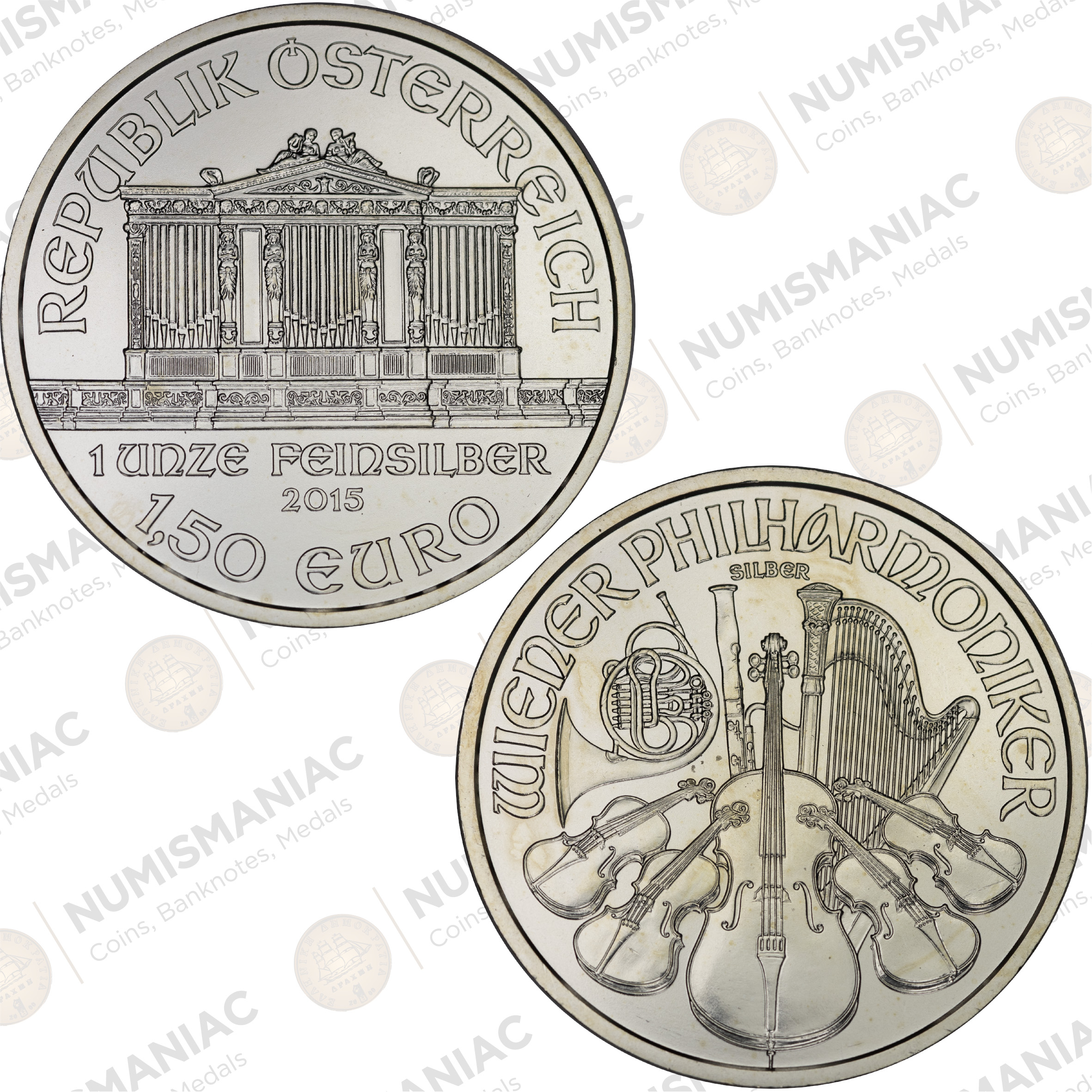 Austria 🇦🇹 2015 1 oz Silver Vienna Philharmonic Coin – .999 Fine Silver Investment Bullion