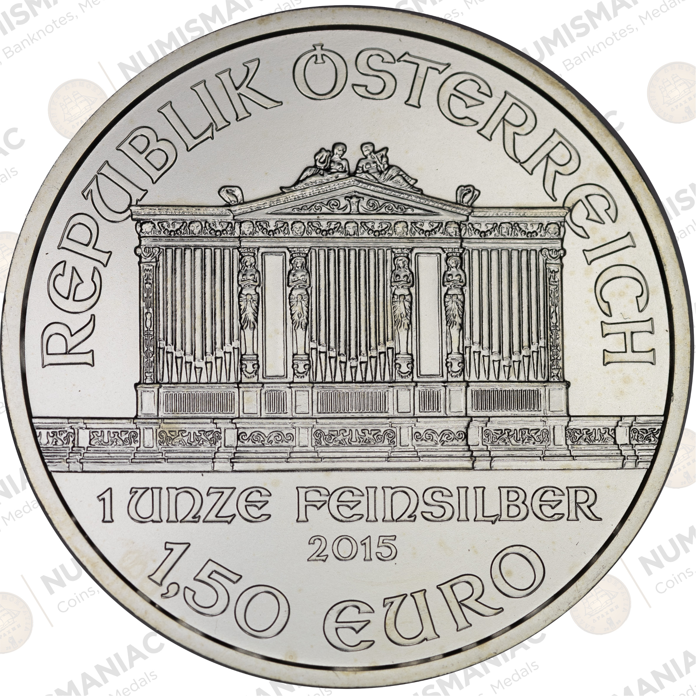 Austria 🇦🇹 2015 1 oz Silver Vienna Philharmonic Coin – .999 Fine Silver Investment Bullion - Image 2