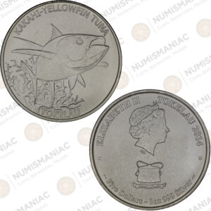 Tokelau 🇹🇰 2014 1 oz Silver Kakahi-Yellowfin Tuna Coin – .999 Fine Silver Bullion Series