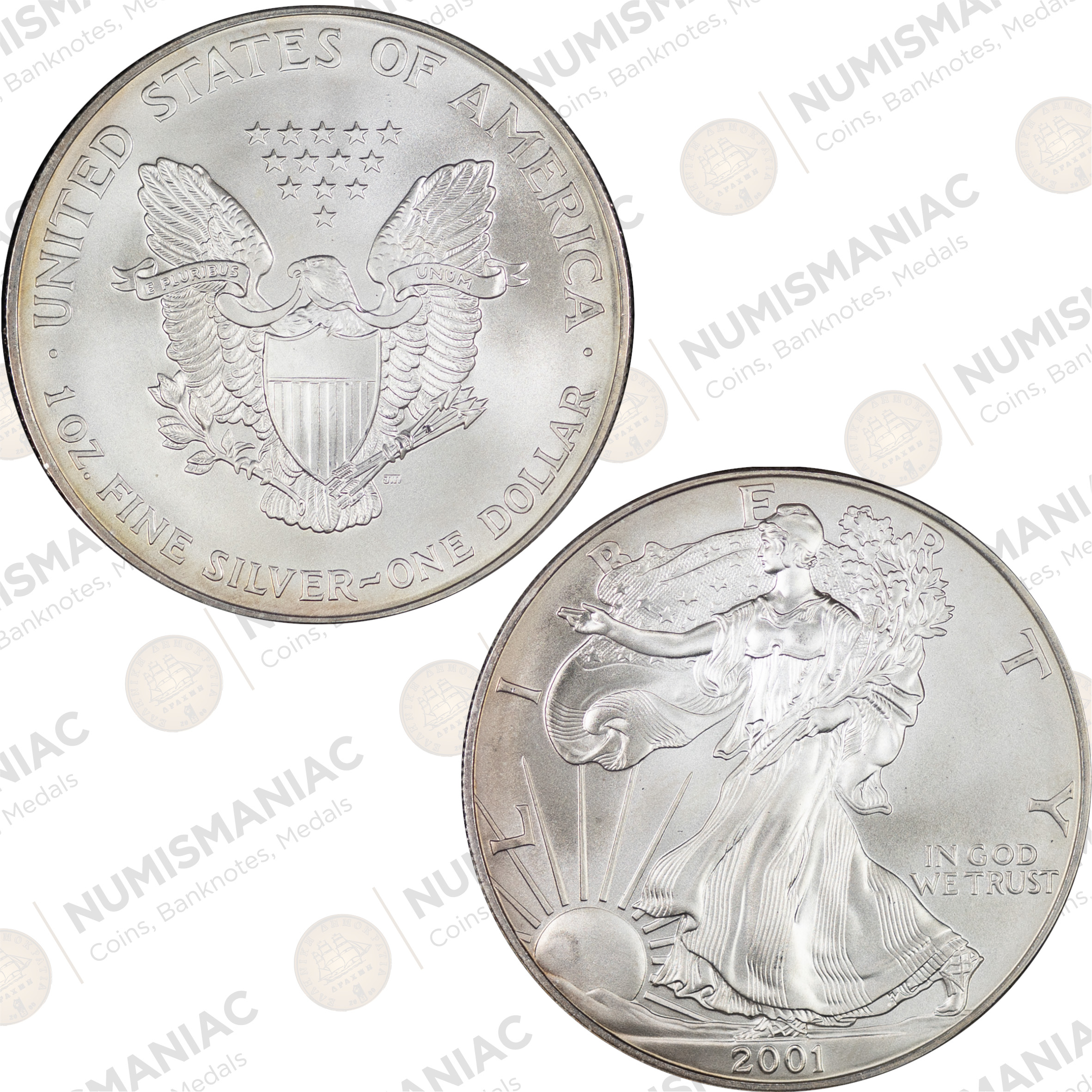 USA 🇺🇸 2001 1 oz Silver American Eagle Bullion Coin – (Ag / 31.1gr/ .999).